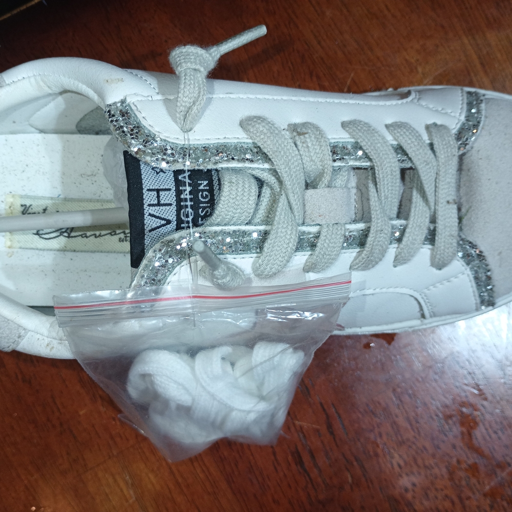 Steve Madden White Sneakers with Silver Accents